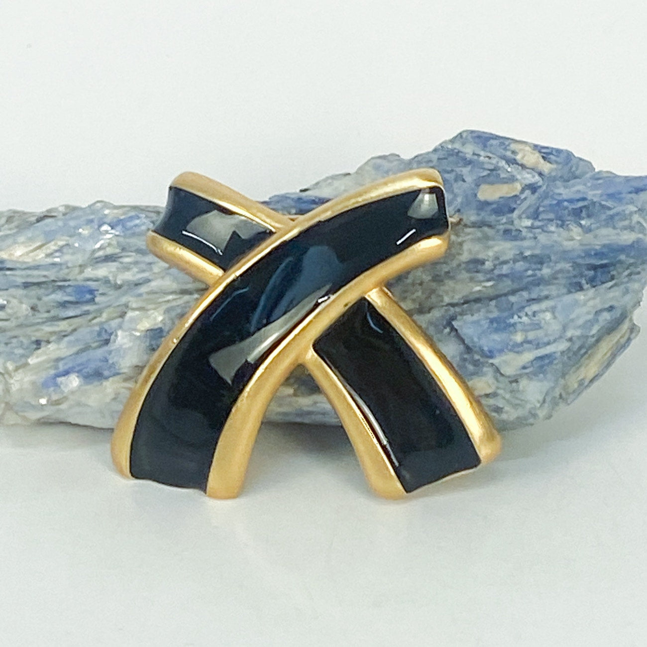 1980s Anne Klein X-Shaped Brooch