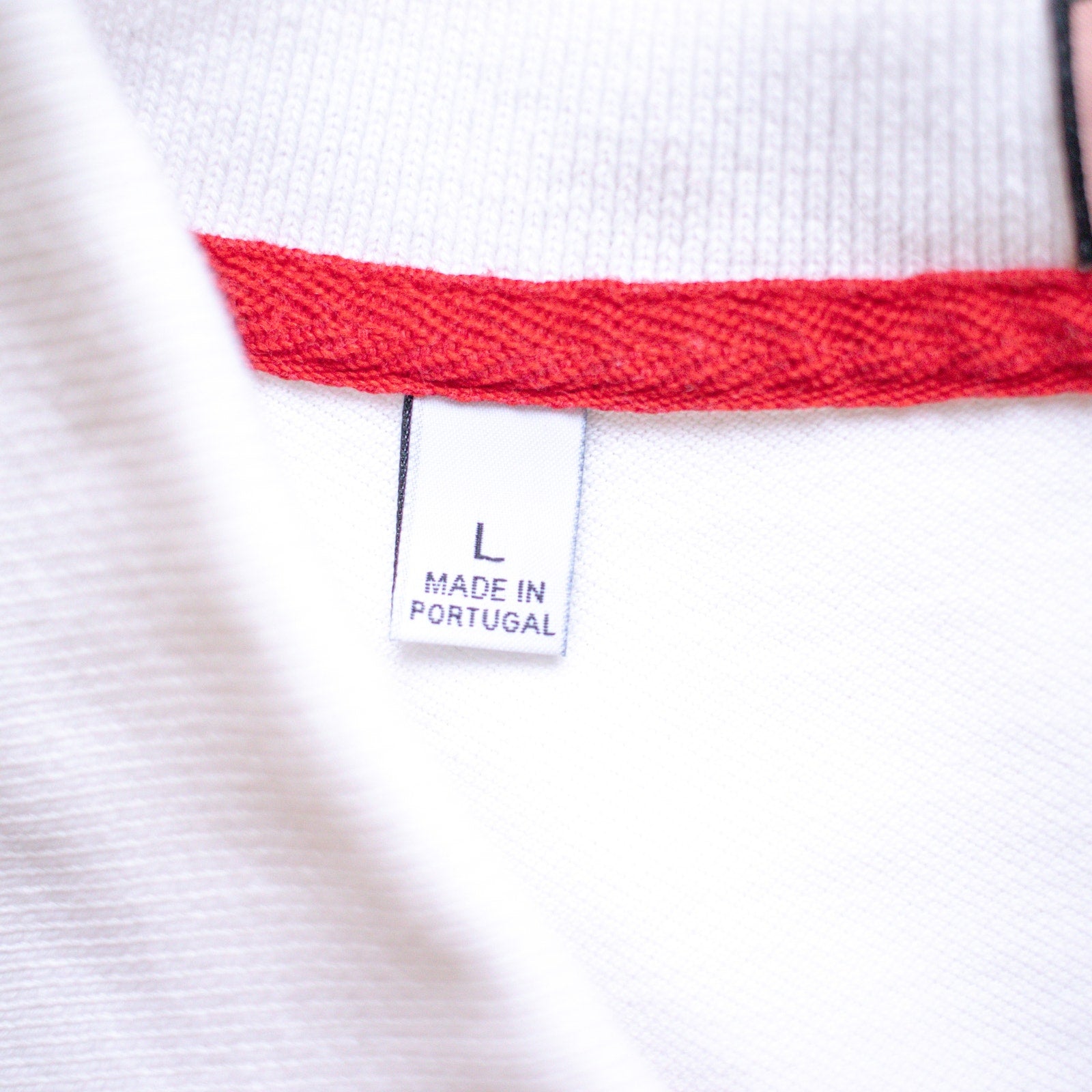 PINK Jerome Pink Red and Blue Striped White Polo Shirt Size Large