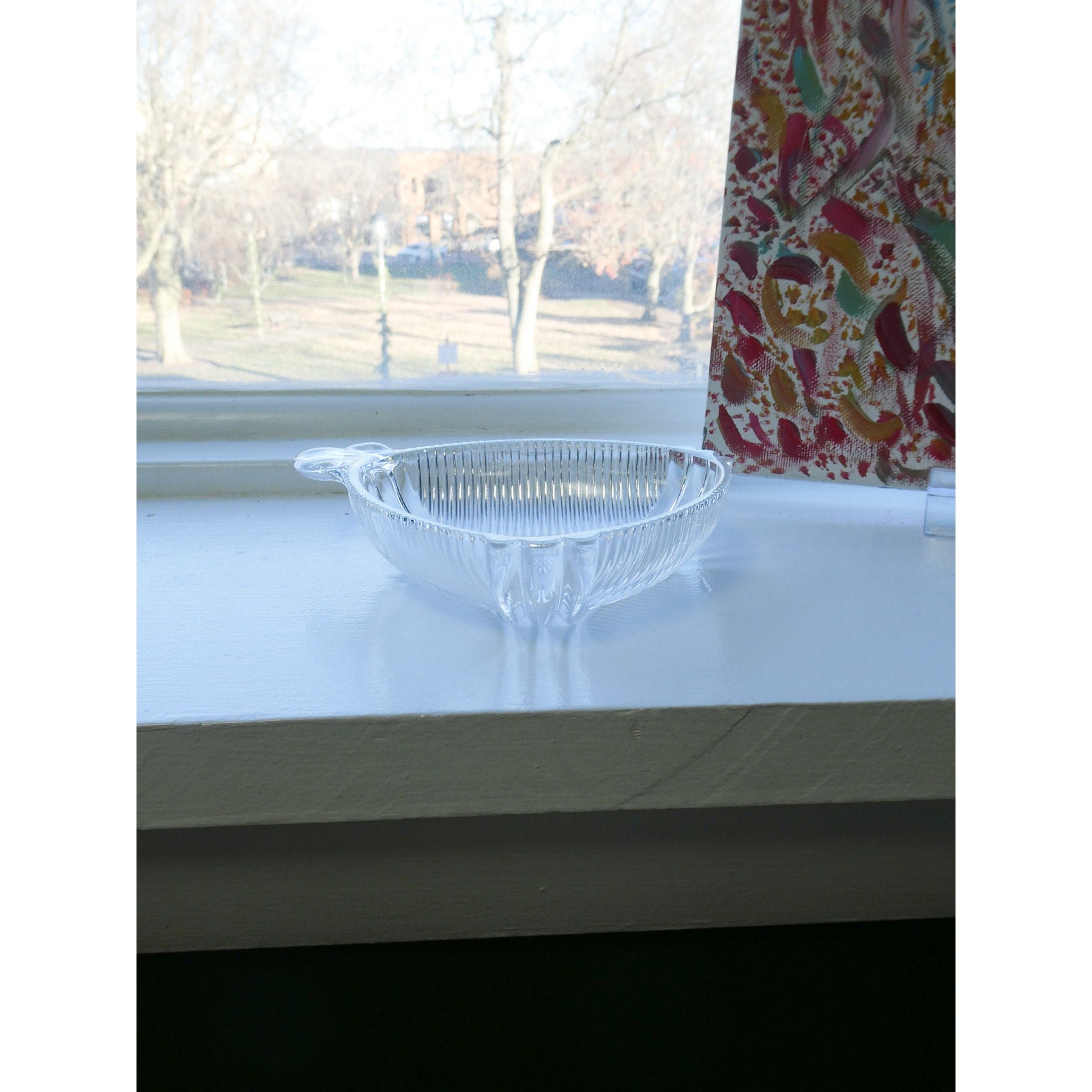 Glass Jewelry Dish Antique Shell Dish