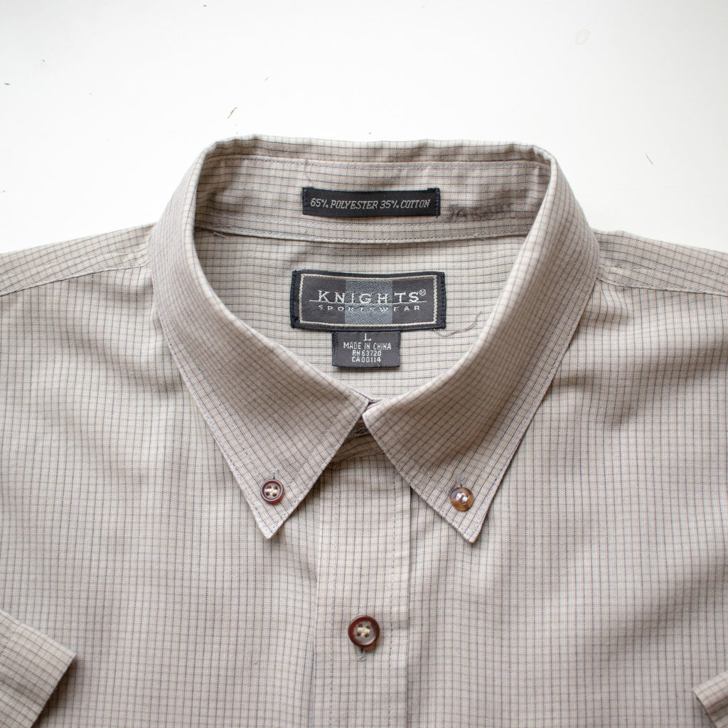 Vintage 90s Men's Gray Button Down Size Large