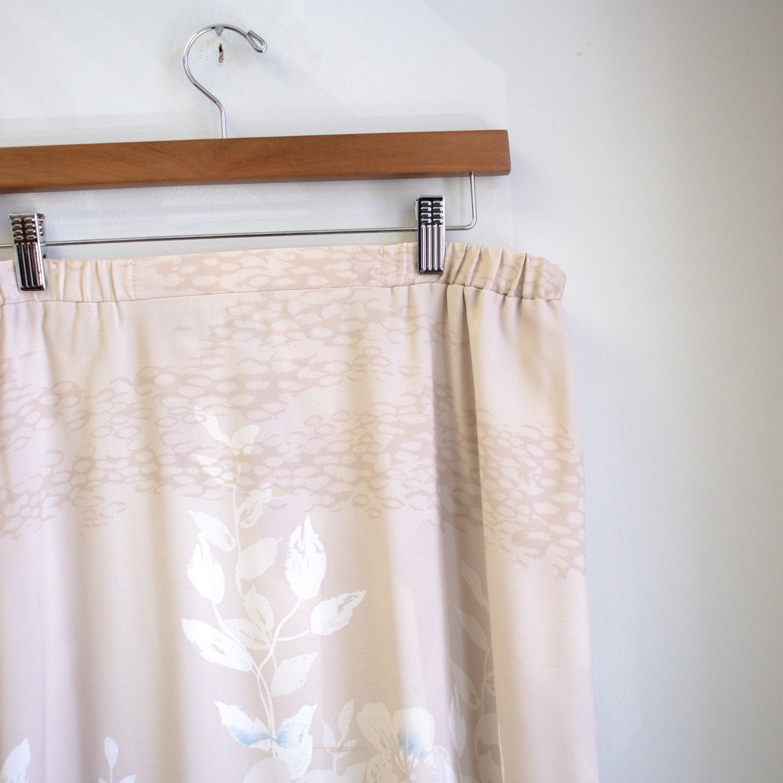 Vintage 90s Tan Floral Maxi Skirt Size 16