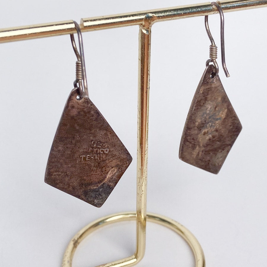 Vintage 925 Silver Shell Inlay Earrings