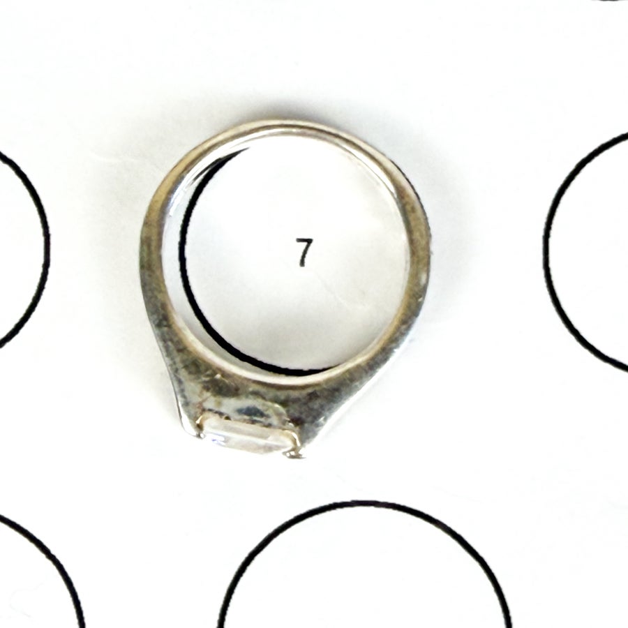 Sterling Silver Princess Cut CS Ring Size 7