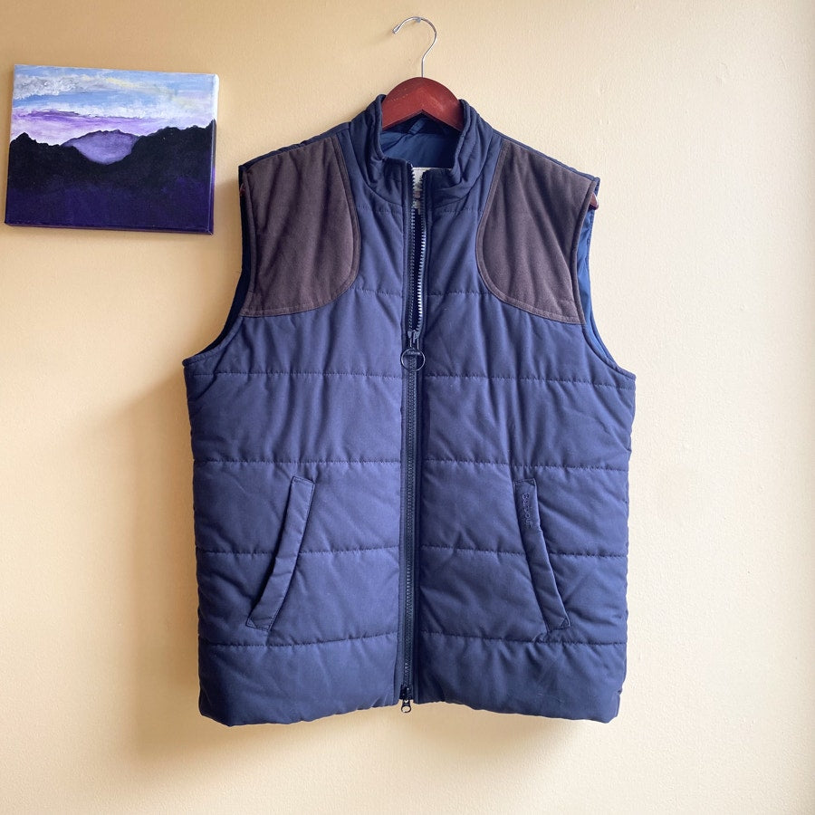 Quilted Vest Barbour Gilet Size Medium Navy