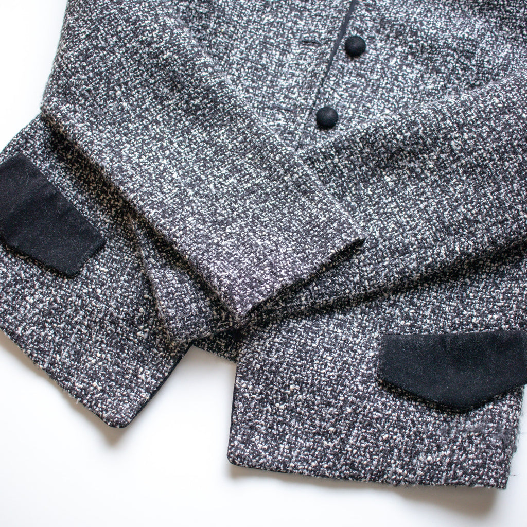 Vintage Matching Multi-Skirt Suit Set Gray and Black Size Large
