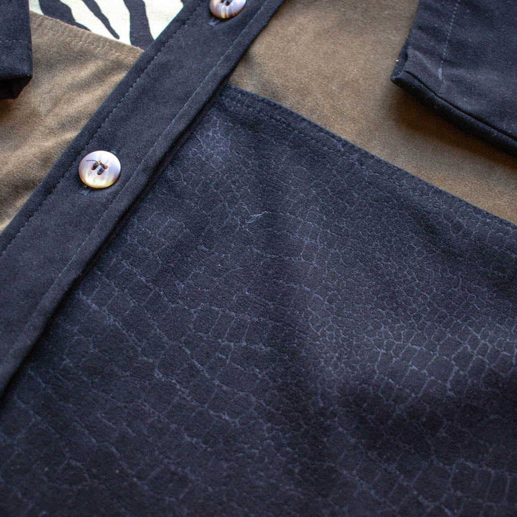 Vintage Earthy Animal Print Button up Size Petite 10