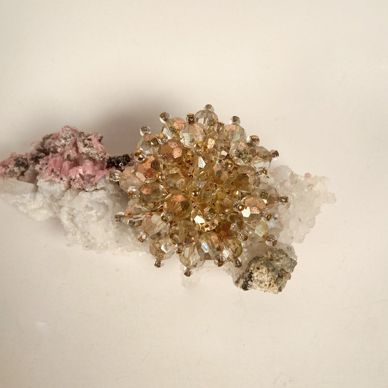 Starburst Beaded Rhinestone Brooch