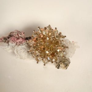 Starburst Beaded Rhinestone Brooch