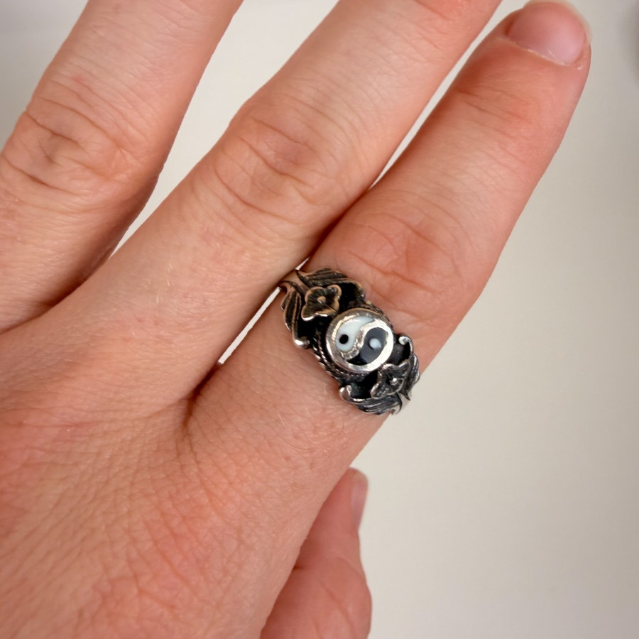Silver Yin Yang Ring Size 8.5