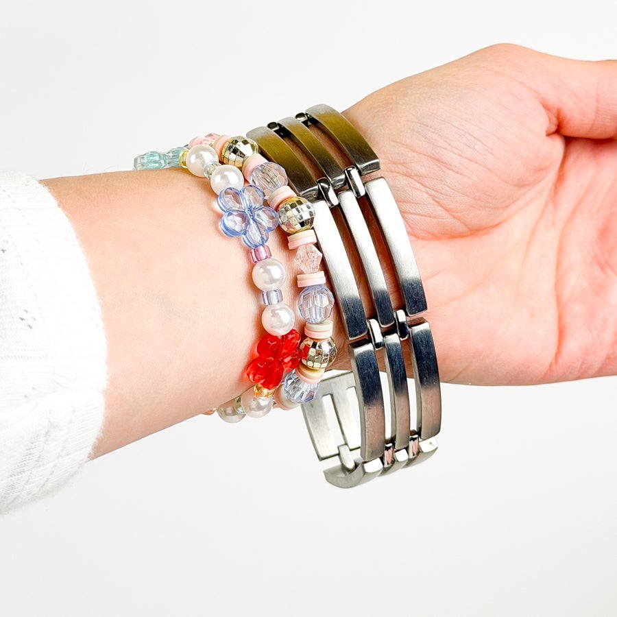 Men's Stainless Silver Link Bracelet Cuff