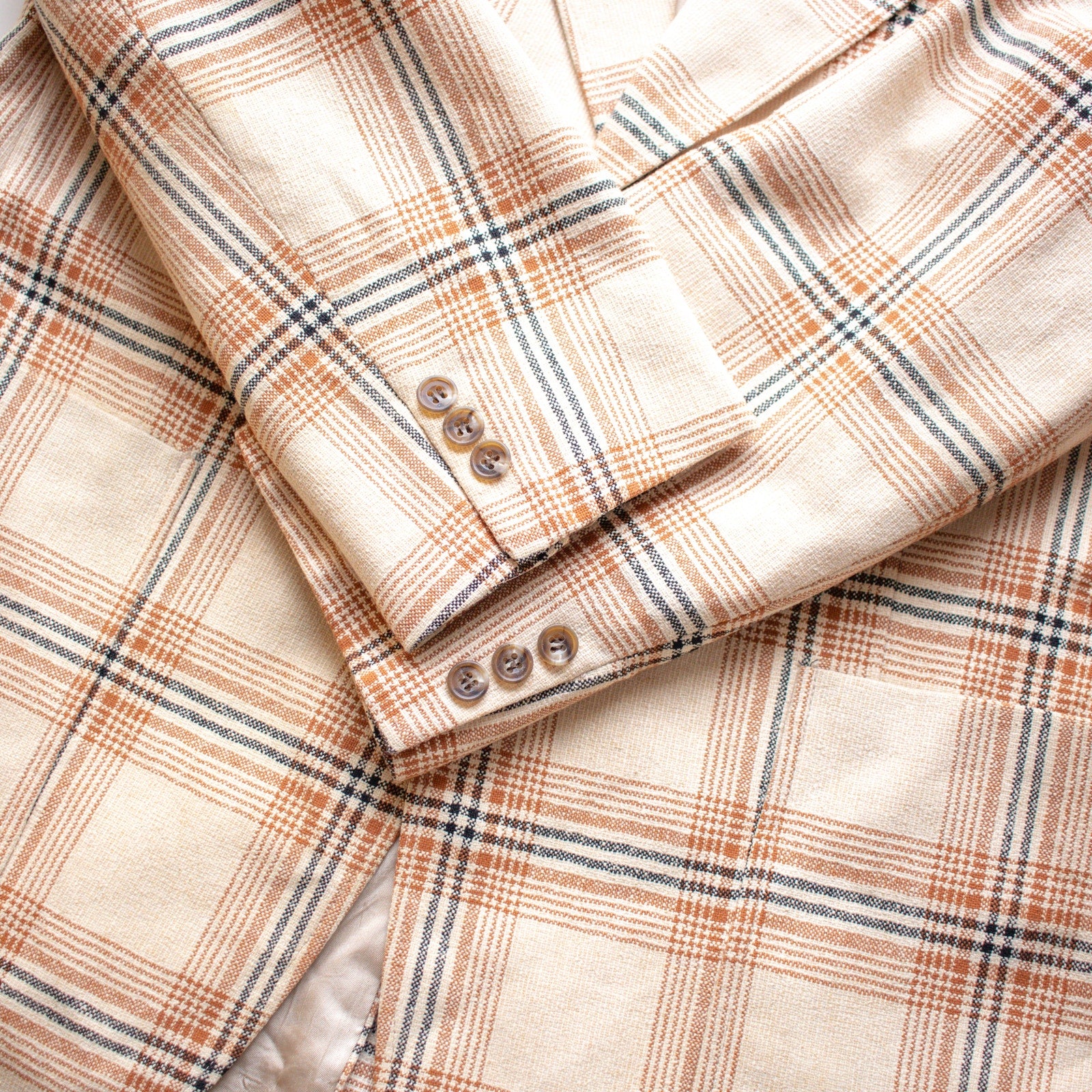 James Whitehead Brown Plaid Blazer Sport Jacket Men's Large