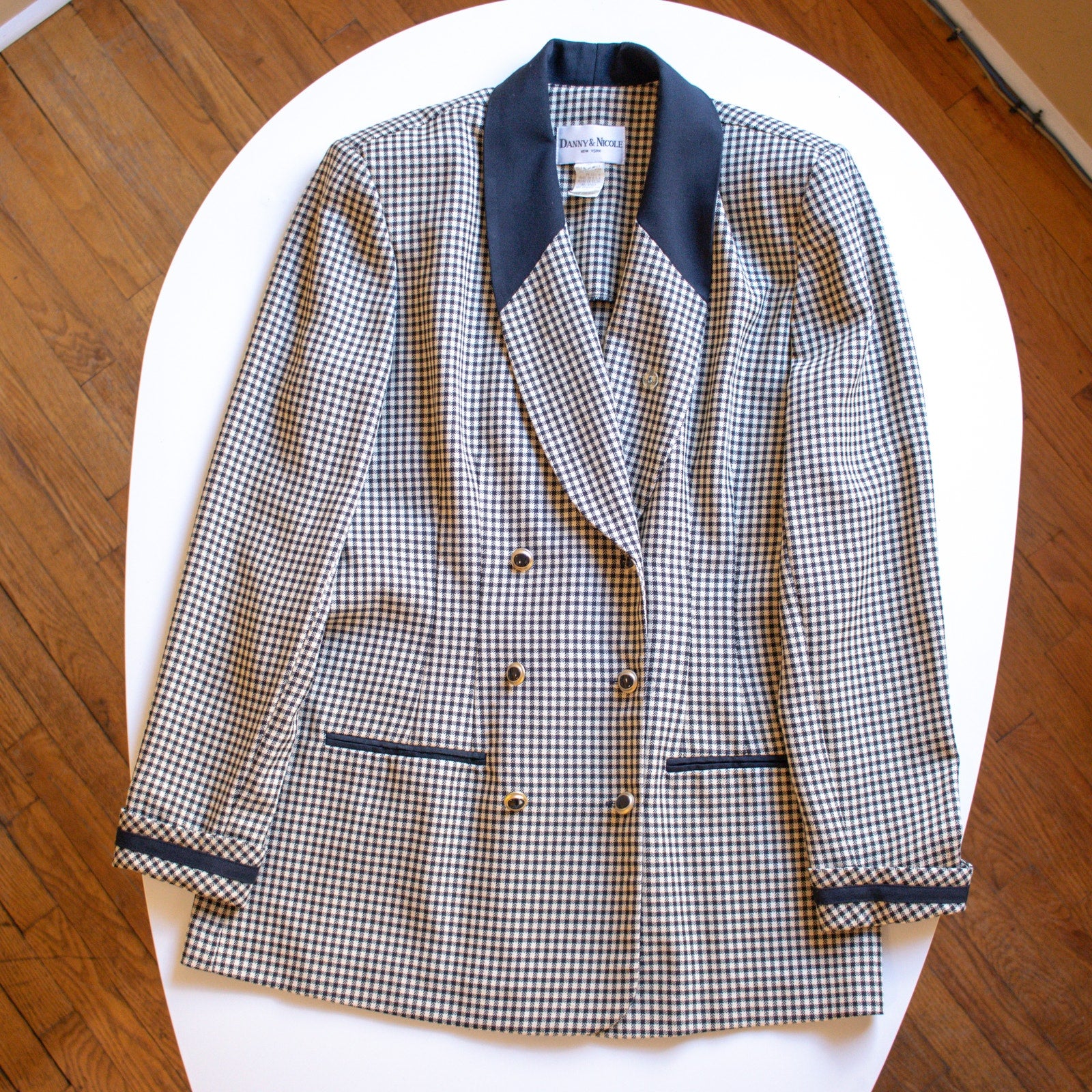 Vintage Danny & Nicole New York Houndstooth Blazer Size 10T
