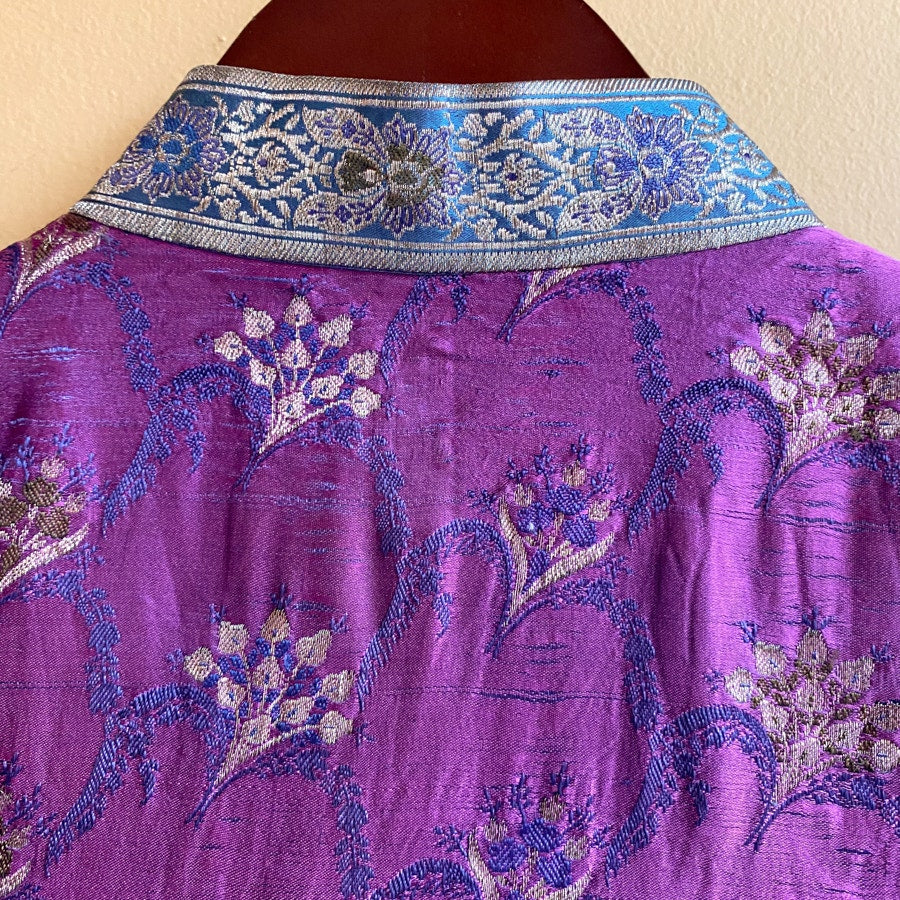 Sherwani Purple and Green Satin Women's Small