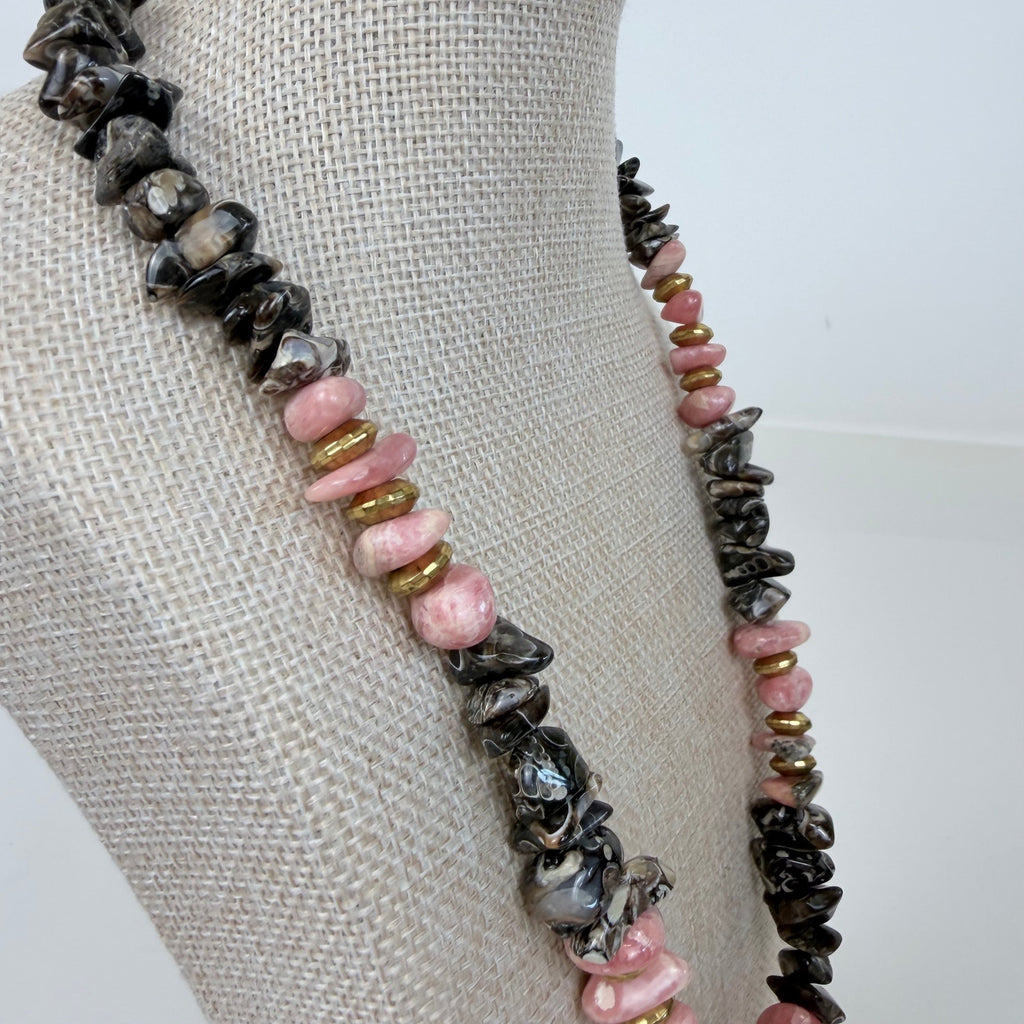Tumbled Rhodonite Necklace