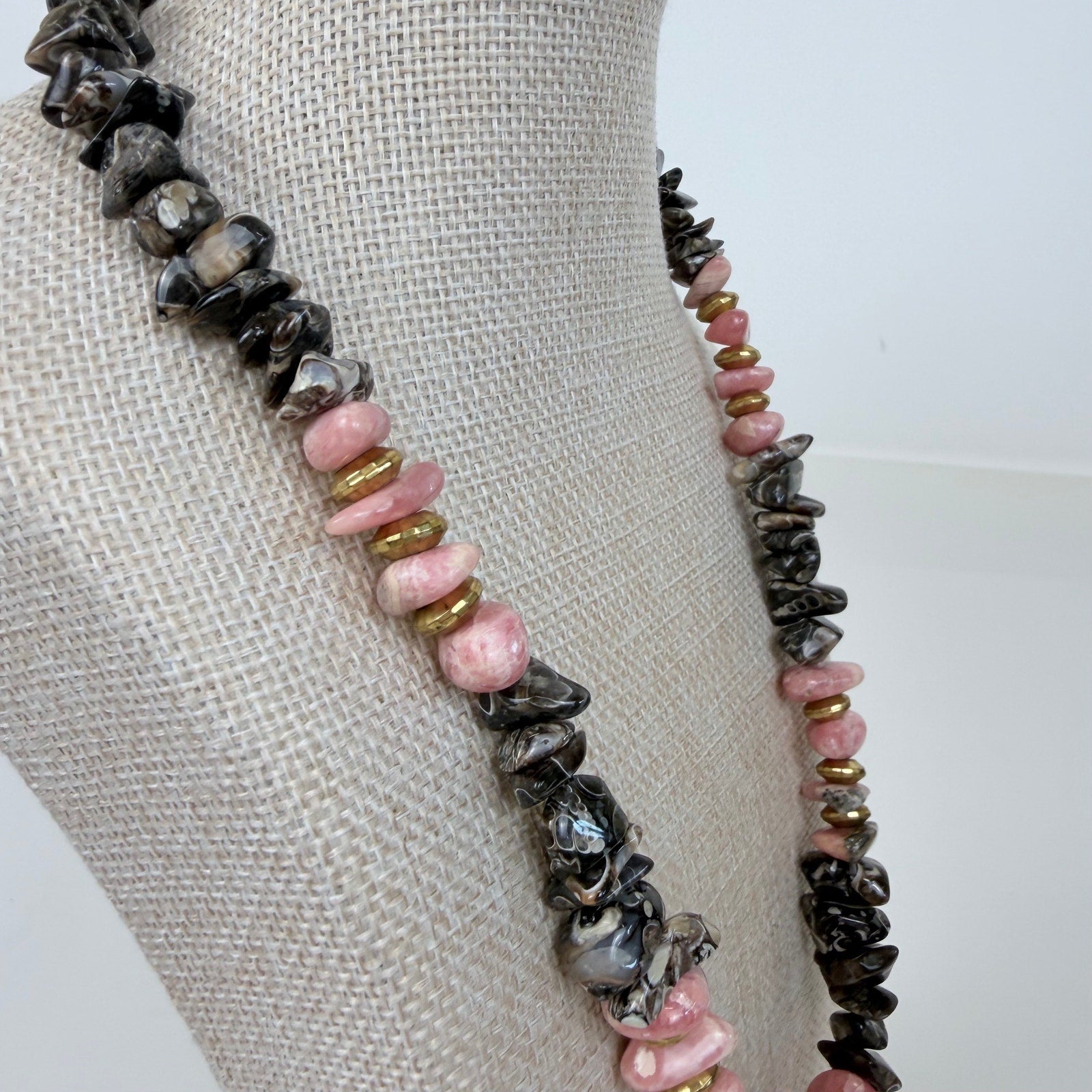 Tumbled Rhodonite Necklace