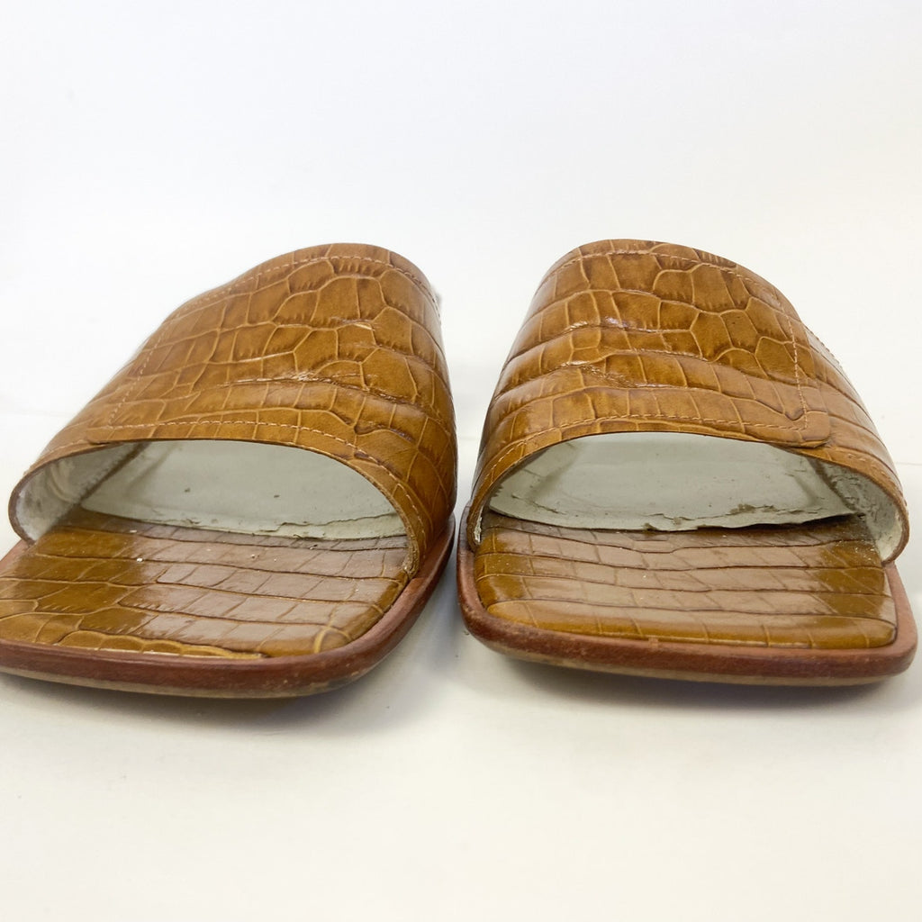 Talbots Brown Leather Block Heel Sandal Size 8