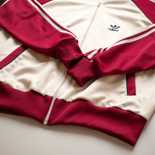 Adidas Maroon Red Racing Stripe Zip-up Size Large