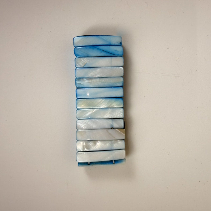 Vintage Mother of Pearl Blue-Colored Shell Bangle