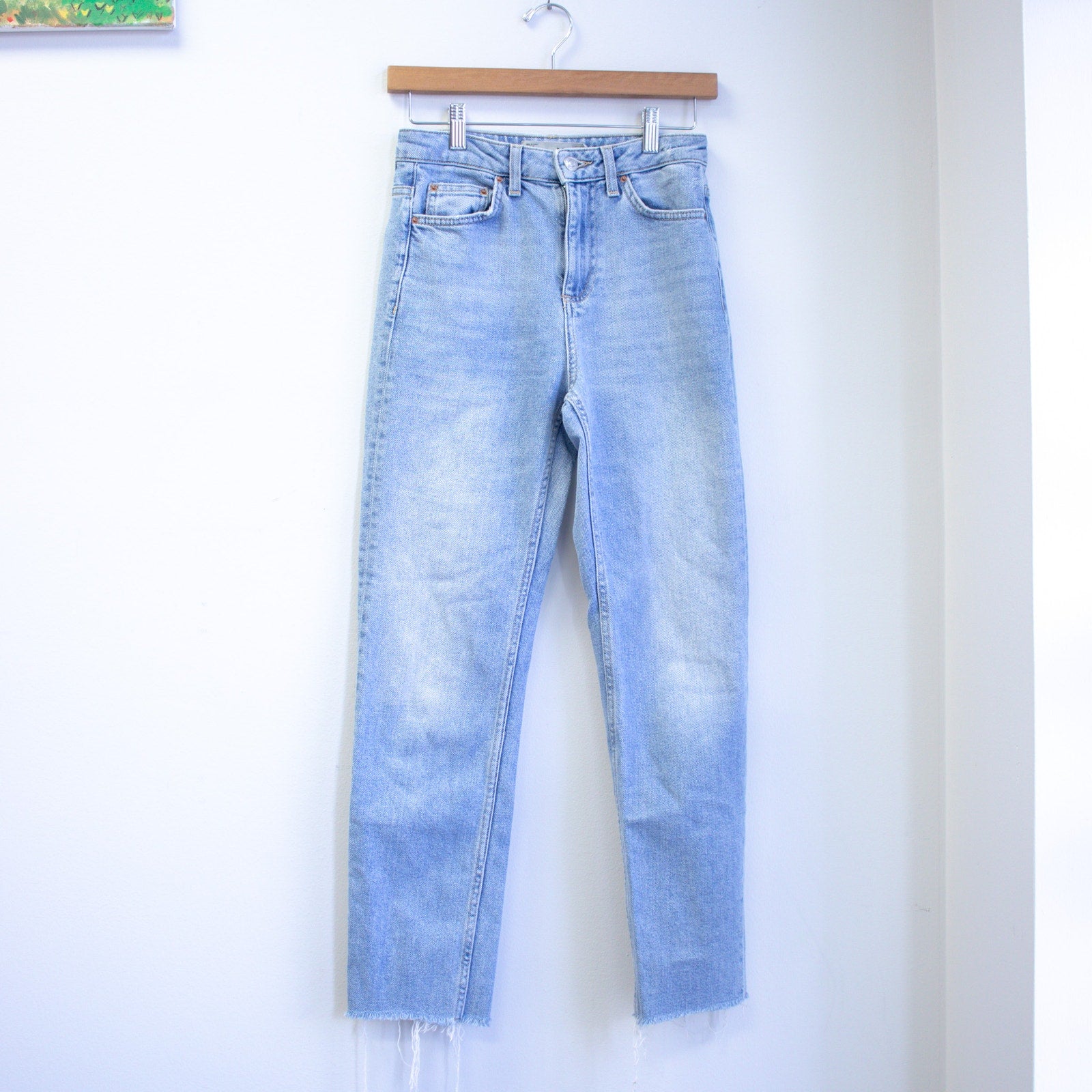 Topshop MOTO W25 x L32 Straight Fit Light Wash Jeans