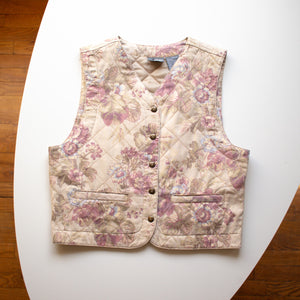 Liz Claiborne Y2K Floral Quilted Vest Size Small