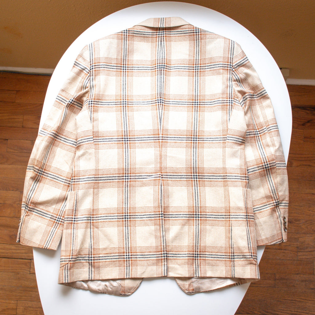 James Whitehead Brown Plaid Blazer Sport Jacket Men's Large