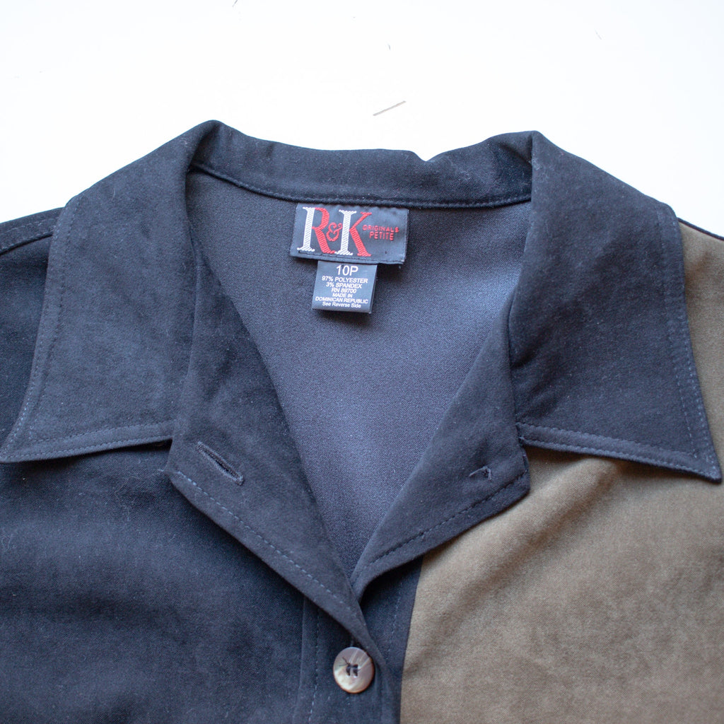 Vintage Earthy Animal Print Button up Size Petite 10