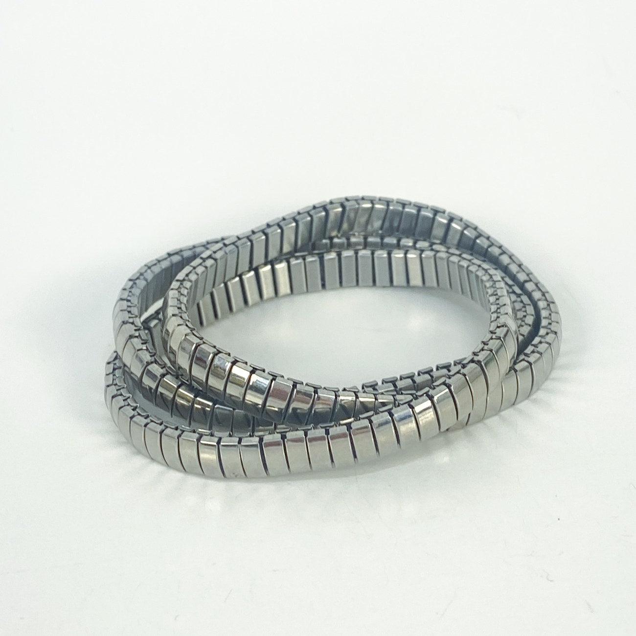 Silver Tone Expansion Band Bracelet