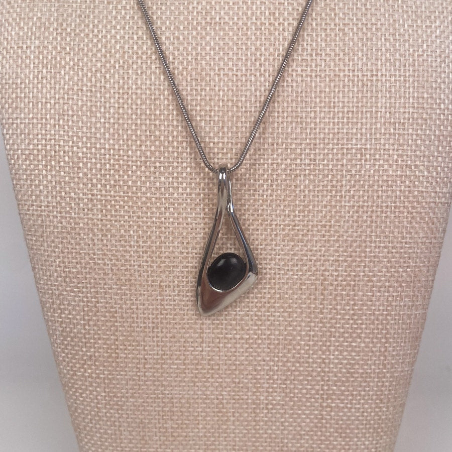 Lia Sophia Black and Silver Pendant Necklace