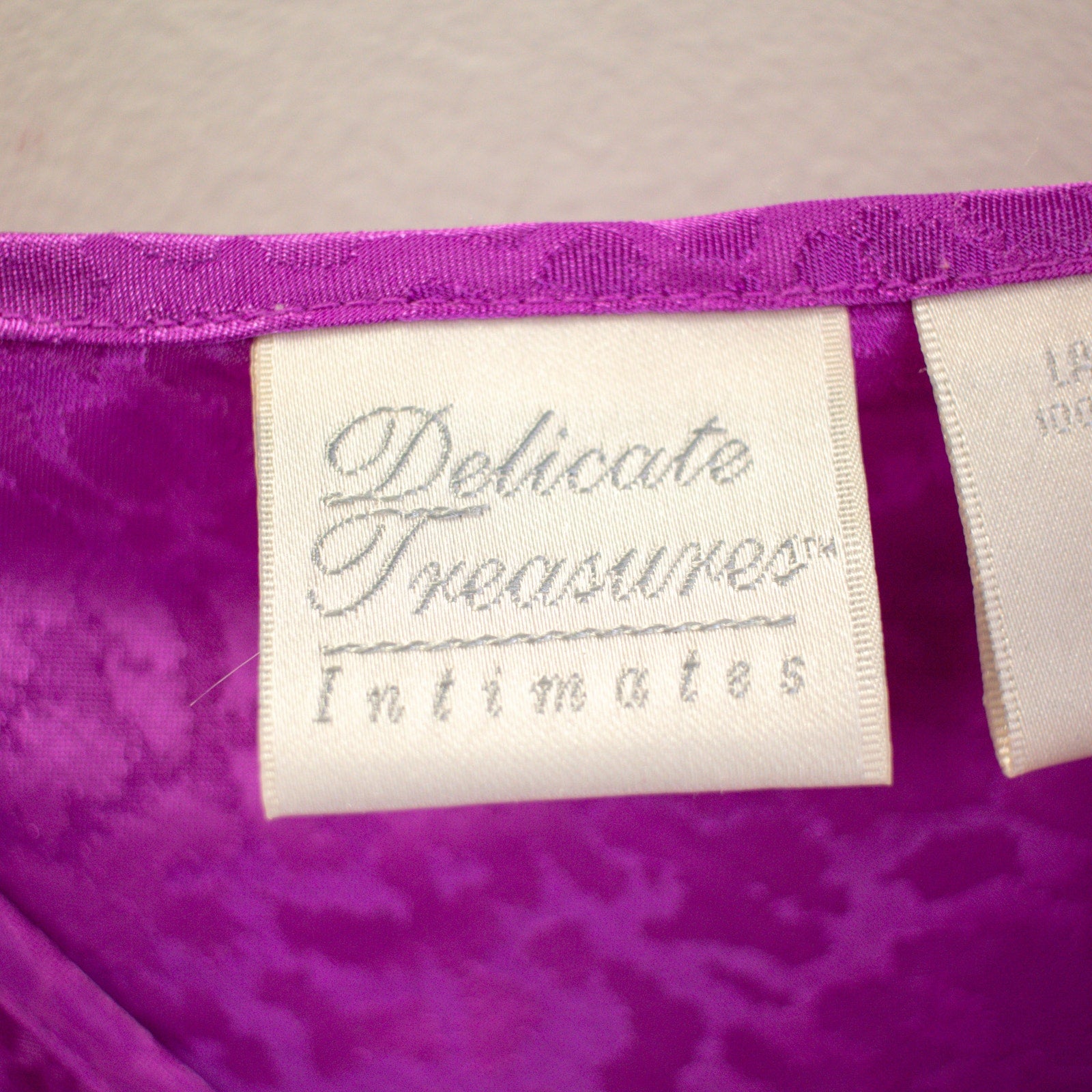Delicate Treasures Intimates Magenta Animal Print Slip Nighty Size Large