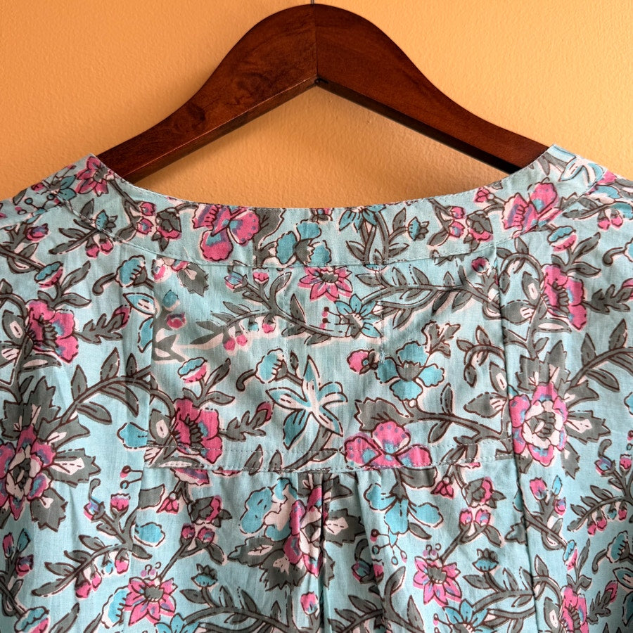 Maya's Mahal Floral Cotton Half Sleeve Blouse Size L/XL