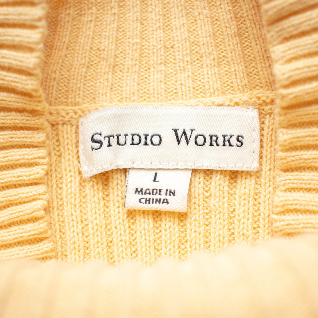 Studio Works Butter Yellow Ribbed High Neck Seater Size Large
