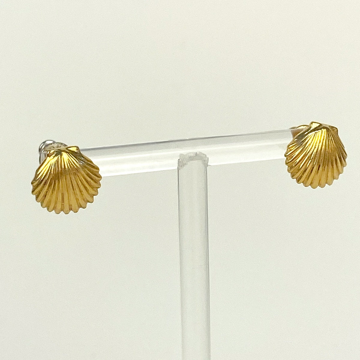 Napier Vintage Gold Earrings Little Shell Studs
