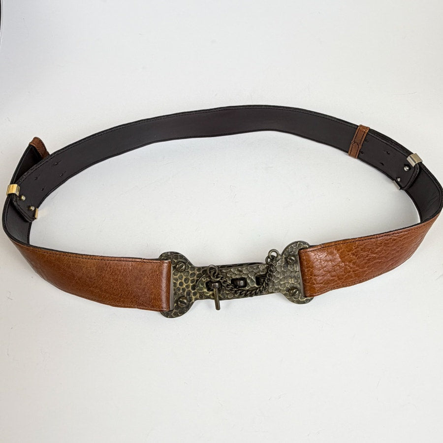 Unique Renaissance-Style Adjustable Belt Pin Locking Buckle Size 32