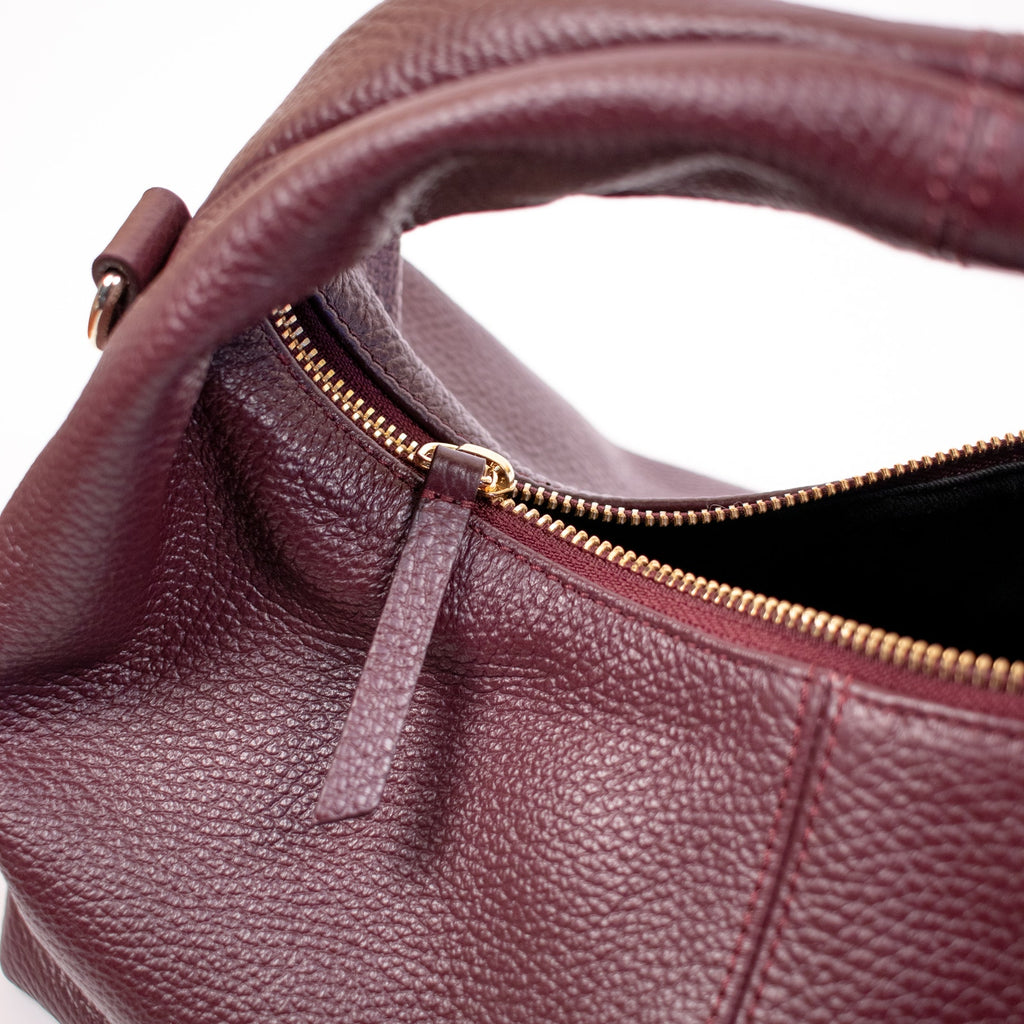 Hyer Goods Burgundy Leather Mini Everyday Shoulder Bag