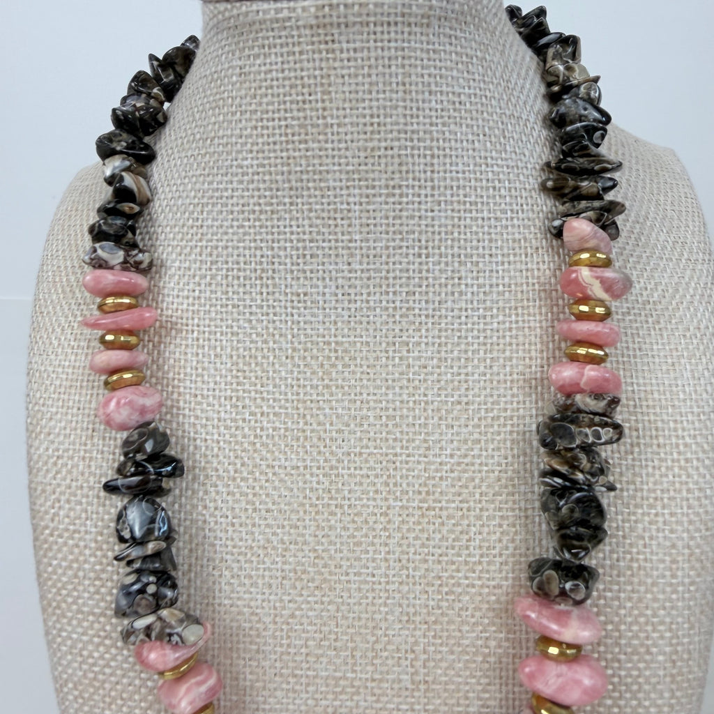 Tumbled Rhodonite Necklace