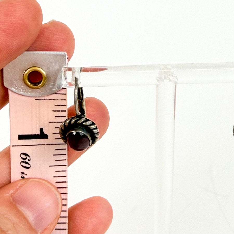 Sterling Silver Stone Inlay Estate Earrings