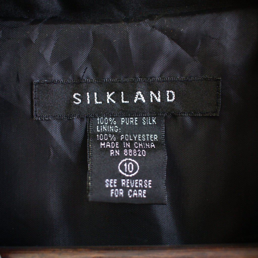 Vintage Silkland Black and White Polka-Dot Silk Sleeveless Top Size 10