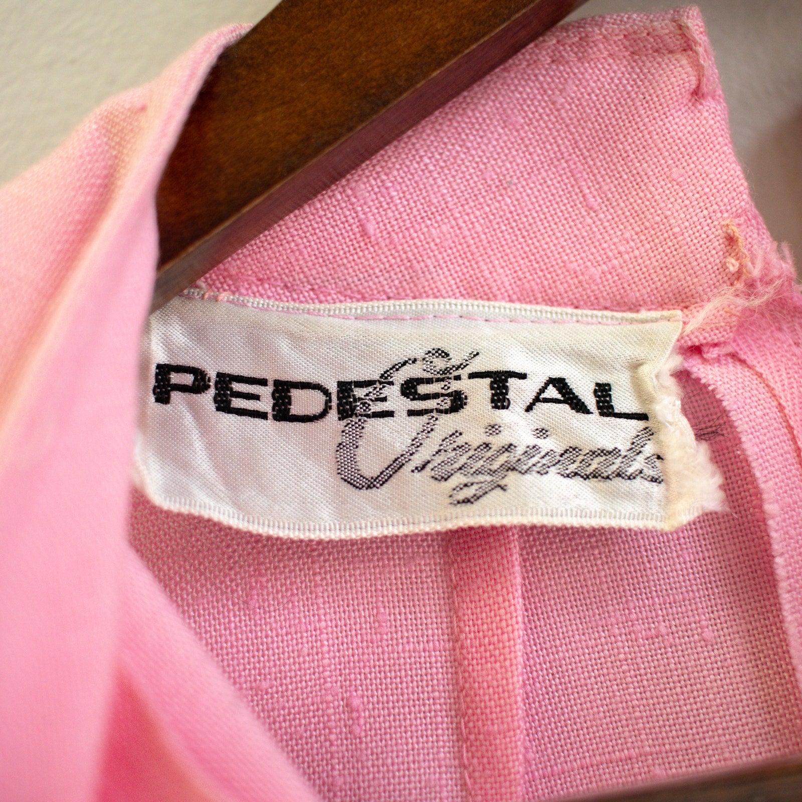 Vintage 80s Pedestal Originals Pink Sleeveless Dress Size Large