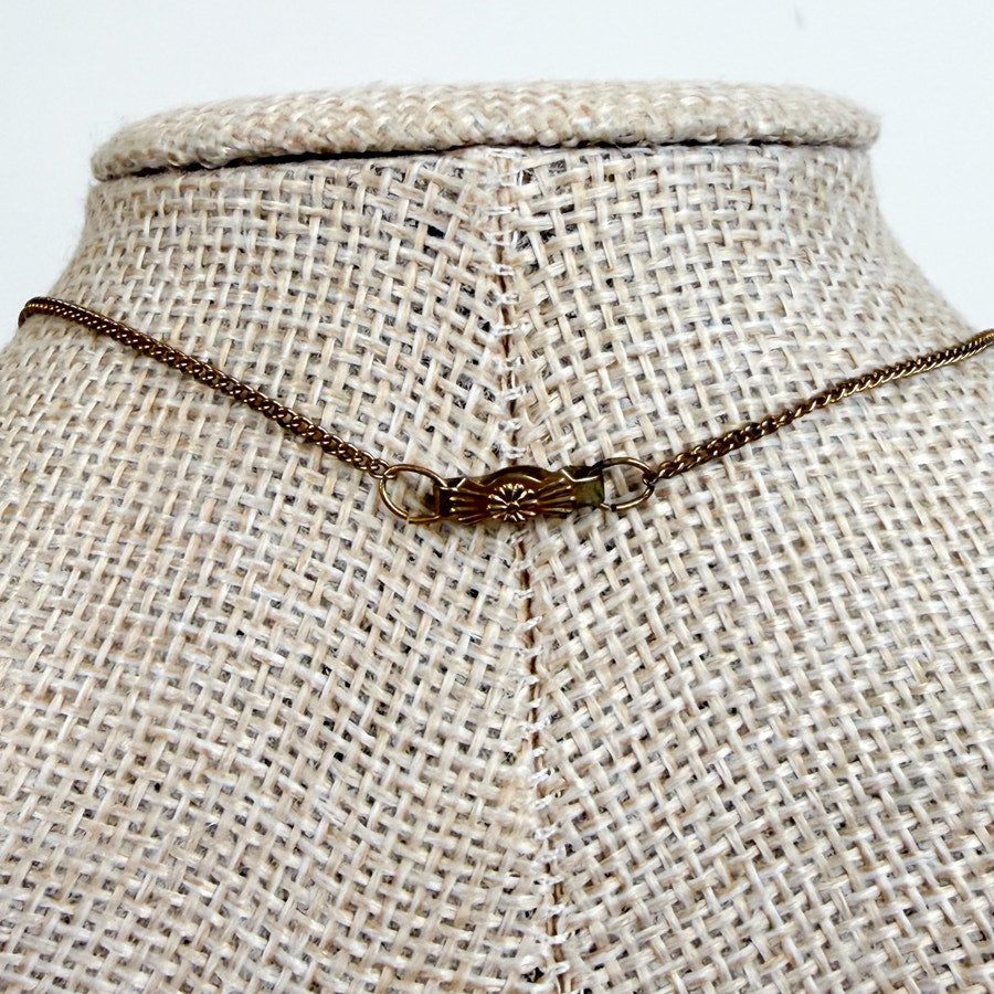 Gold Tone Flower Pendant Necklace