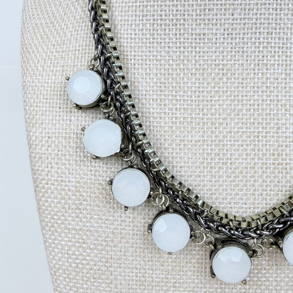 Indie Sleaze Liz Claiborne Costume Jewelry Bib Necklace Gold and Gunmetal