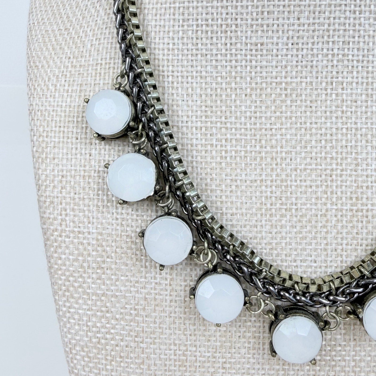 Indie Sleaze Liz Claiborne Costume Jewelry Bib Necklace Gold and Gunmetal