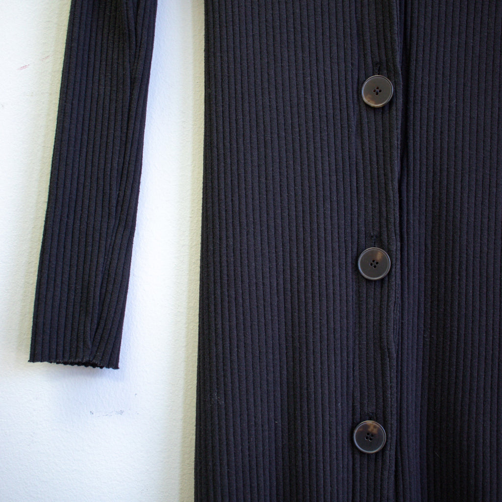 For days Black Ribbed Button-Down Dress Size Small