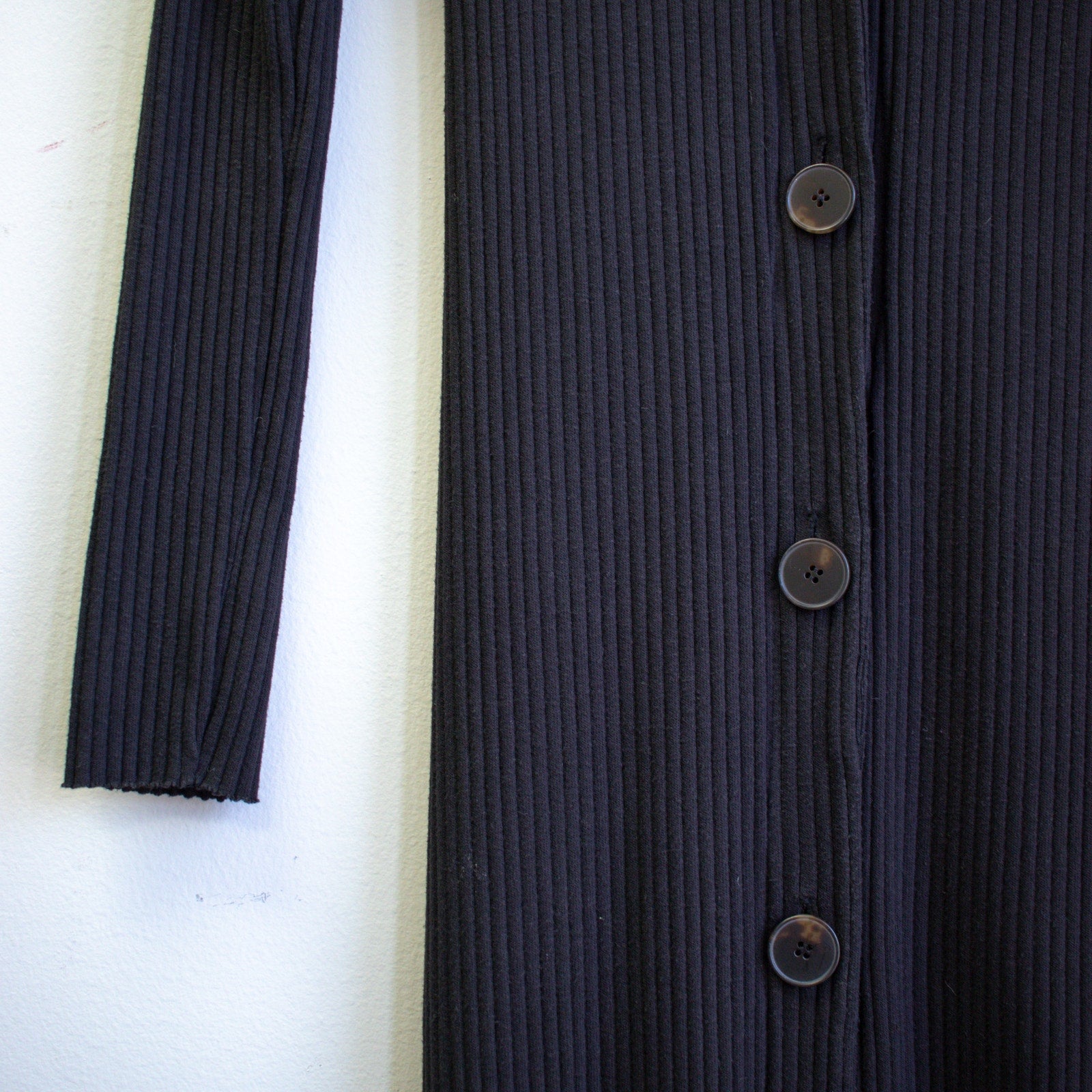 For days Black Ribbed Button-Down Dress Size Small