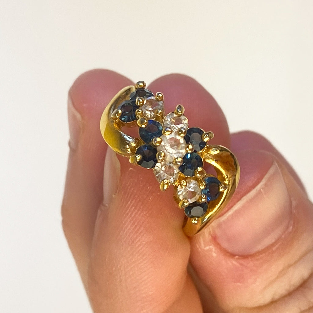 18k Gold Plated Cluster Ring