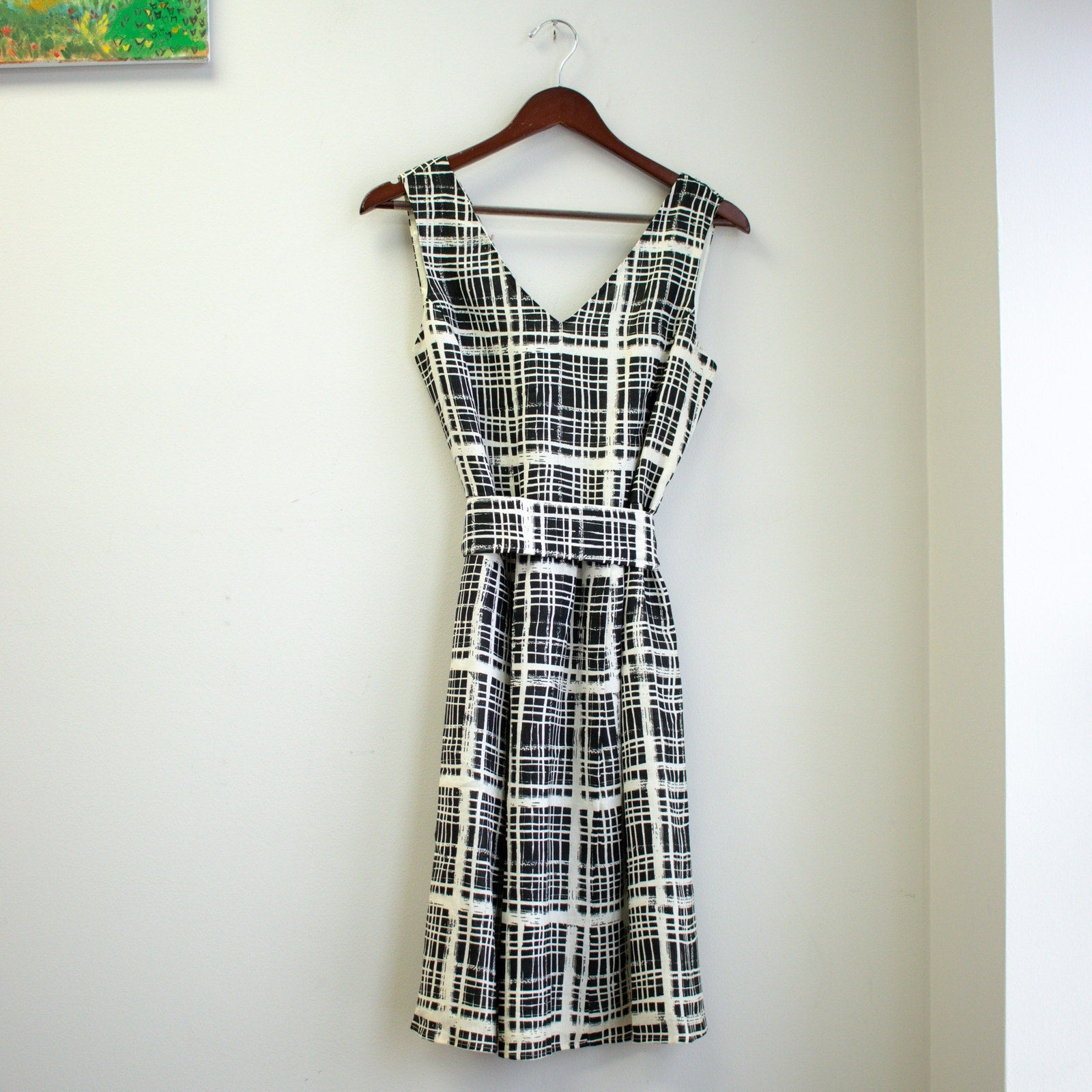 Talbots Plaid Asymmetric Sleeveless Wrap Waist Cocktail Dress Size 6P
