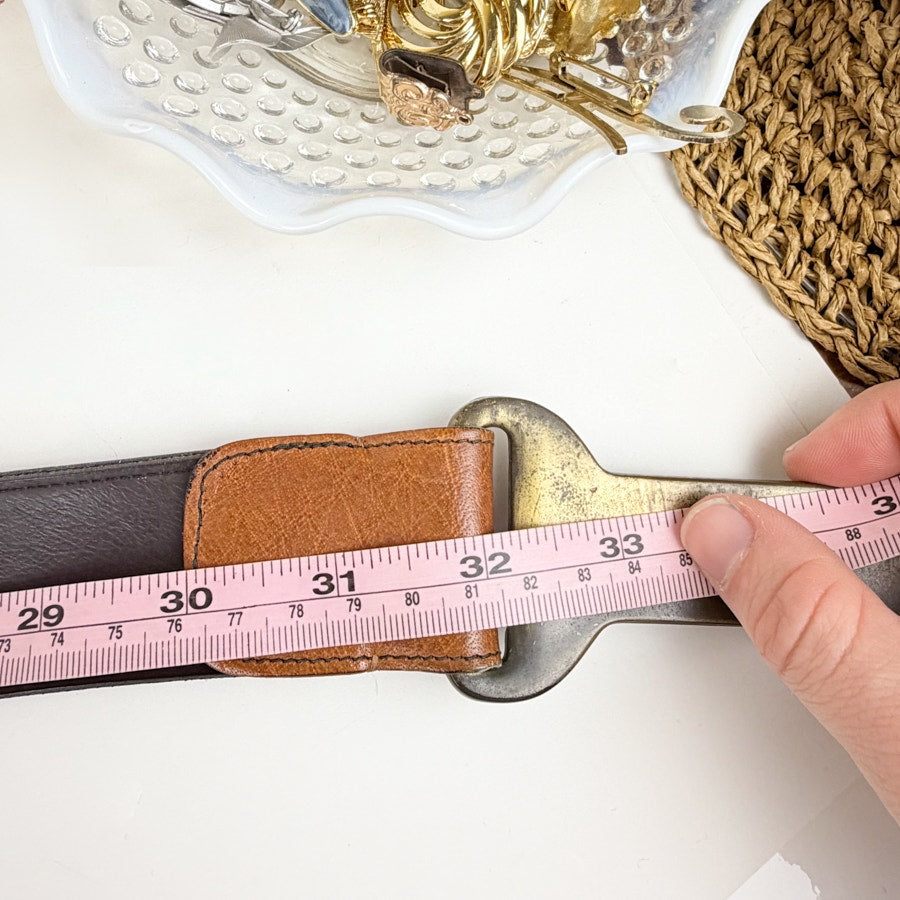 Unique Renaissance-Style Adjustable Belt Pin Locking Buckle Size 32