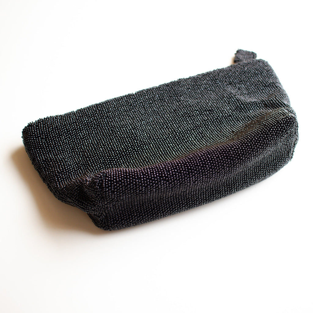 Vintage Black Beaded Clutch
