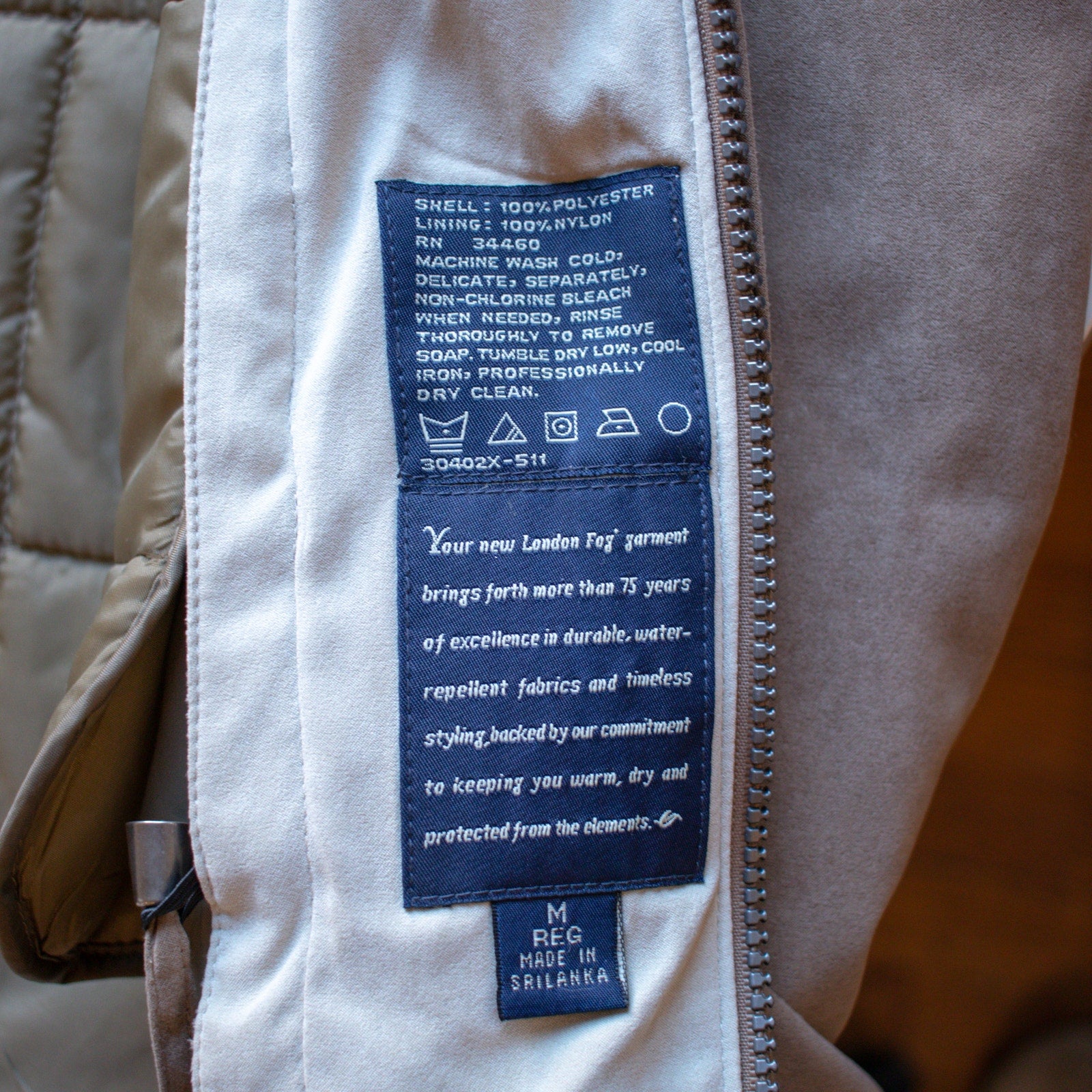 London Fog Beige Winter Coat Size Medium