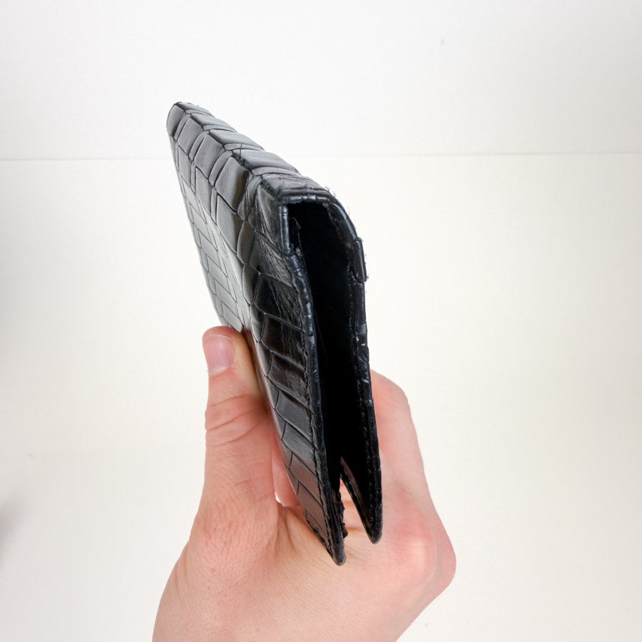 Black Woven Leatherette Wallet