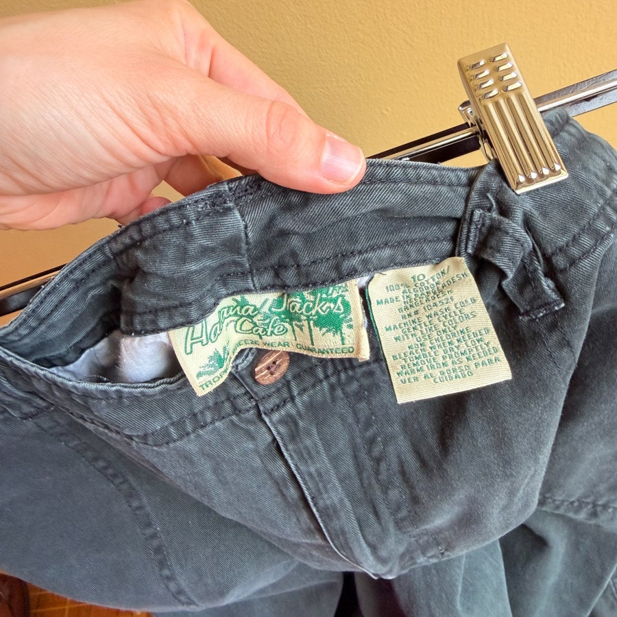 Vintage Late 90s Early 2000s Cargo Capris Size 10 Black